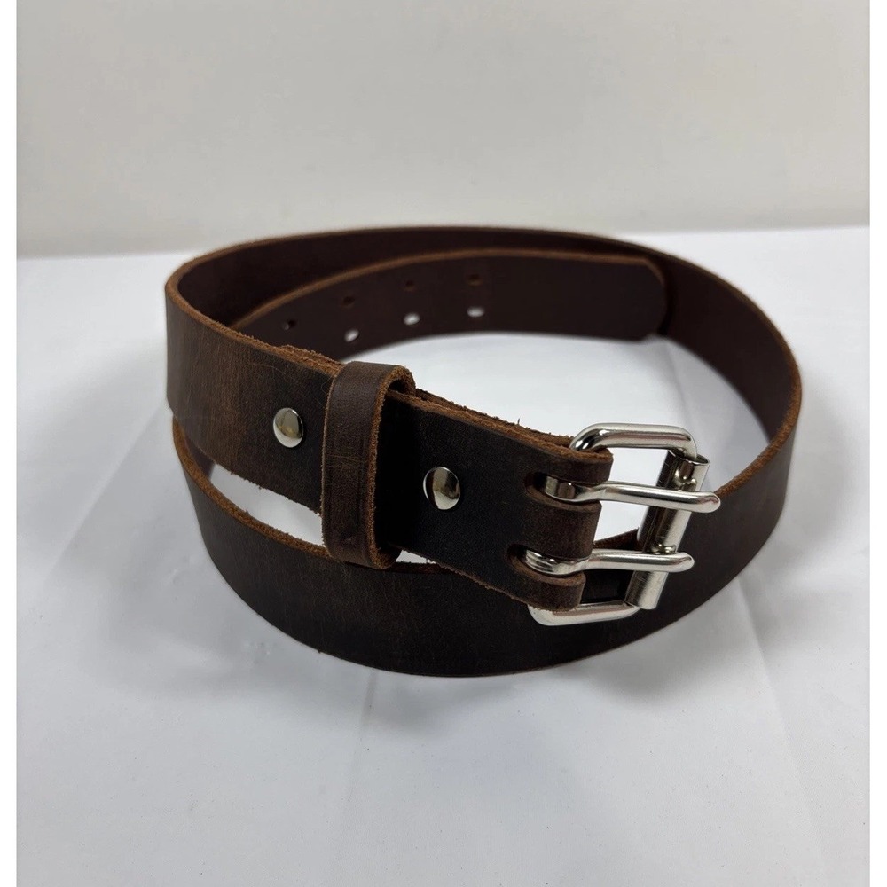 Hanks The Legend Double Prong Retro Style Leather Belt Sz 36 100 Year Belt